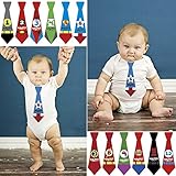MyLilSprouts Monthly Baby Boy Newborn MileStone Neck Tie Stickers 1 - 12 Months Set - Baby Shower Gift (Super Heros)