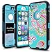 iPhone 6 Case, iPhone 6s Case,AnnBay 3 Layers Hybrid High Impact Shock Absorbing Bumper Full Body Heavy Duty Hybrid Slim Fit Armor Case Cover with Totem Flower Pattern for iphone 6/6s(Blue)