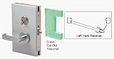 CRL 6x10 LHR Satin Chrome Finish Center Lock with Deadlatch in Passage Lock Function