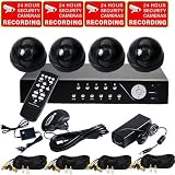 VideoSecu 4 Channel Audio Video H.264 Network 1000GB HDD DVR Security System including 4 CCD CCTV Security Cameras, 4 Pack 50 Feet Camera Cables, 4 Channel Power Supply for Cameras DVP524DM35B
