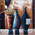Blue Vase Still Life II Original Hand-Painted Oil on Gallery Wrapped Canvas - 32x32"