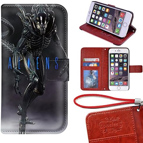 iPhone 6 PLUS Wallet Case[5.5 inch], Twosin - Alien Premium PU Leather Case Wallet Flip Stand Case Cover for iPhone 6 PLUS with Card Slots