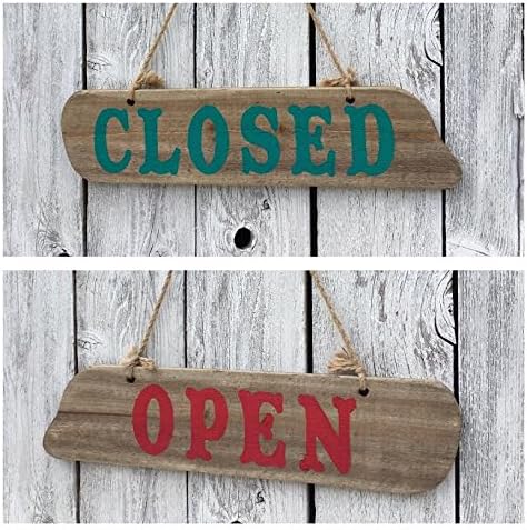 OPEN Closed Sign - Driftwood - Rustic Wood Handpainted Sign for Business