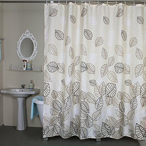 Welwo Bathroom Fabric Bath_Shower Curtain Set Leaves Bath_Shower Curtains and X-Wide Extra Wide Bath_Shower Curtain 108 x 72 for Bathroom