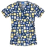 Cherokee HQ Uniforms 100% Cotton Mock Wrap Scrub Tops-Assorted Styles XS-3X