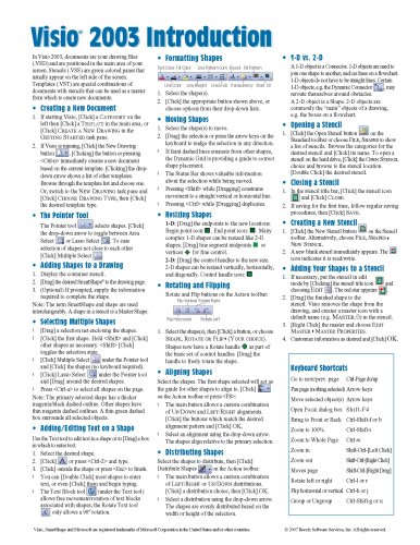 Microsoft Visio 2003 Quick Reference Guide (Cheat Sheet of Instructions, Tips & Shortcuts - Laminated Card)