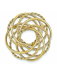 14K Gold Hollow Swirled Designer Pin