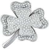 Pugster Studded Four Leaf Clover Brooch
