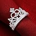 Fashion Beautiful Jewelry New Silver Crystal Princess Crown Fine Ring