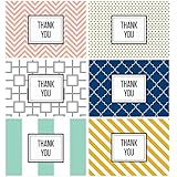 60 Postcards for $9.95 - Modern Thank You - 6 Different Patterns and Colors