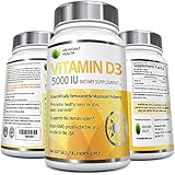 VITAMIN D3 5000IU 240 Softgels - 8 Mo. Supply - From Lanolin, a Safe Source for High Potency Bioavailable D3 - Promotes Healthy Bones, Muscles, Skin, & Teeth - Can Help to Boost Immune System Support - Preservative Free, Non-GMO, Made in the USA