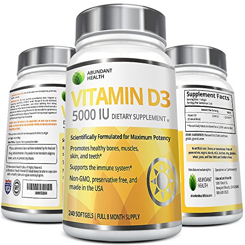 Great Features Of VITAMIN D3 5000IU 240 Softgels 8 Mo. Supply From