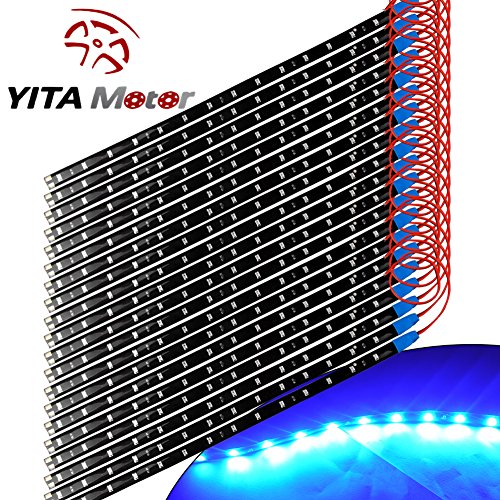 YITAMOTOR 20x 12V Car Motorcycle 30CM 15SMD LED Waterproof Flexible Ultra Blue Light Strip