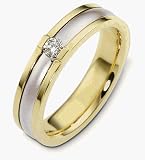 18 Karat Yellow Gold and Titanium Designer 5.5mm Diamond Wedding Band