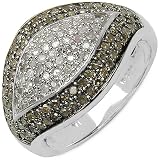 61IChd lTFL. SL160  0.61 ct. t.w. Genuine Champagne and White Diamond Ring in Sterling Silver