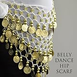 ON SALE!! HOTER® Chiffon Dangling Gold Coins Belly Dance Hip Scarf, Vogue Style