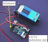 DC12Vフォーカス445nm2W2000mWブルードットレーザーモジュールw/TTL+ファン冷却+長時間労働