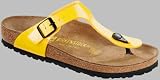 Birkenstock Zehensteg ''Gizeh'' aus Birko-Flor in lack orange mit normalem Fussbett
