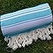 Dandelion - Basic Pattern - 100% Naturally-Dyed Cotton Turkish Towel Peshtemal - 71x39 Inches - Miami Blue