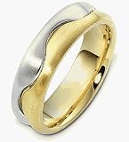 Unique 14 Karat Two-Tone Gold Designer Wedding Band Ring
