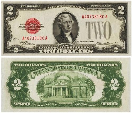 1928 G Jefferson Two Dollar Bill