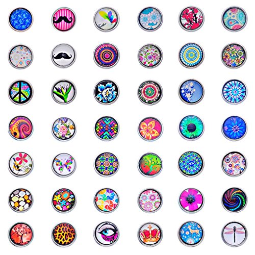 Souarts Mixed Snap Button Jewelry Charms