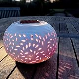 Colour Changing LED Garden Solar Filigree Table Light