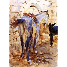 6" x 4" Greeting Card Sargent John Singer Saddle Horse Palestine