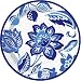 Design Design Lotus Flower Blue Dinner Plate, 8-Count Packages (Pack of 4)