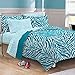 My Room Zebra Ultra Soft Microfiber Comforter Sheet Set, Aqua, Twin/Twin X-Large