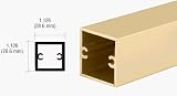 CRL 1-1/8 Gold Anodized Square Tubing for Partition Post - 12 ft. Long