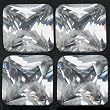 4 White Square Faceted Cubic Zirconia CZ Gem Stone 4mm