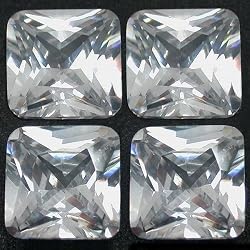 4 White Square Faceted Cubic Zirconia CZ Gem Stone 4mm