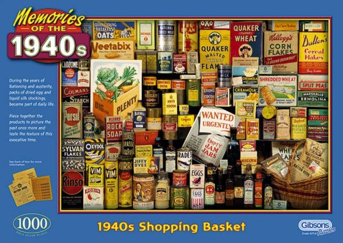 Childrens Toyshop  Toys : Gibsons puzzle - 1940's Shopping Basket 1000 pieces