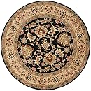 Safavieh Heritage Collection HG957A Handmade Black and Gold Wool Round Area Rug, 6 feet in Diameter (6' Diameter)