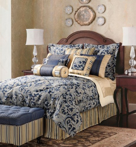 Jennifer Taylor Hampton Collection 10-Piece Comforter Set, California King size, Dusty Blue