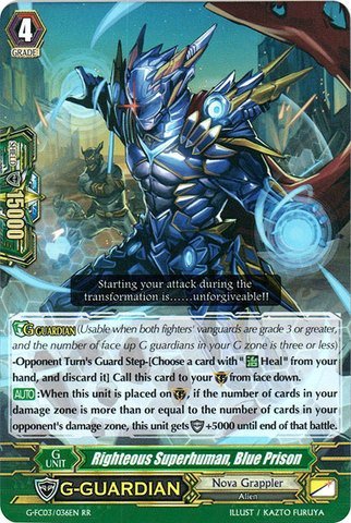 Cardfight!! Vanguard TCG - Righteous Superhuman, Blue Prison (G-FC03/036) - Fighter's Collection 2016