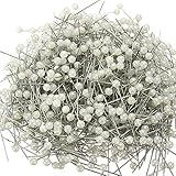 KINGSO 800pcs Round Pearl Head Dressmaking Pins Weddings Corsage Florists Sewing Pin White