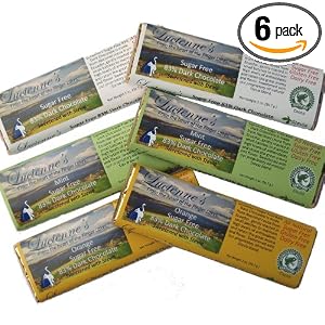 Sugar Free Chocolate, Six 2.0 oz. Bars. Assortment with 3 Flavors, Sweetened with Stevia. All Natural Ingredients. 83% Cocoa Chocolate.