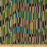 IMAGE OF 44'' Wide Effervescence Staggered Stripes Earth Fabric By The Yard