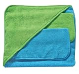 Pickles Hooded Towel and Washcloth Set, Blue/Green