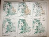 MAP 1891 AVERAGE RAINFALL ENGLAND WALES CHART