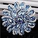 Urberry Crystal Diamond Flower Brooch Pin for Women Girls Brides (Silver)