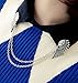 niceeshop(TM) Crystal Angel Wings Shirt Engraved Collar Tips Collar Necklace,Silver