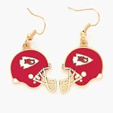 Kansas City Chiefs Enameled NFL Team Helmet Dangle Earrings