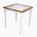 Square Tile Top Table - White/Natural
