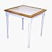 Square Dining Table with Tile Top in White and Natural Finish