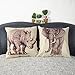 Luxbon - Brown Elephant Cotton Linen Sofa Chair Seat Throw Pillow Case Cushion Cover 18 x 18