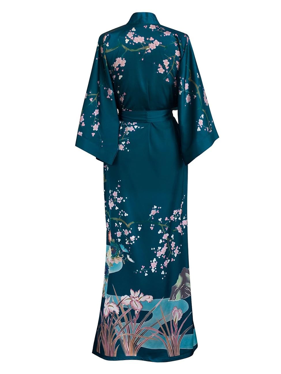 Old Shanghai Women's Kimono Robe Long Watercolor Floral
