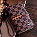 RAYTOP Luxury Brand Designer Brown Checks Leather Cases Covers Wallet for Samsung Galaxy S5 S 5 GT-I9600 Card Holder Striped Classy Classic Men Guys Business Cheap